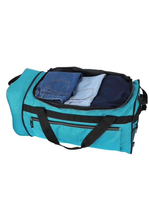 28 Inch Large Collapsible Rolling Duffel Bag Teal5
