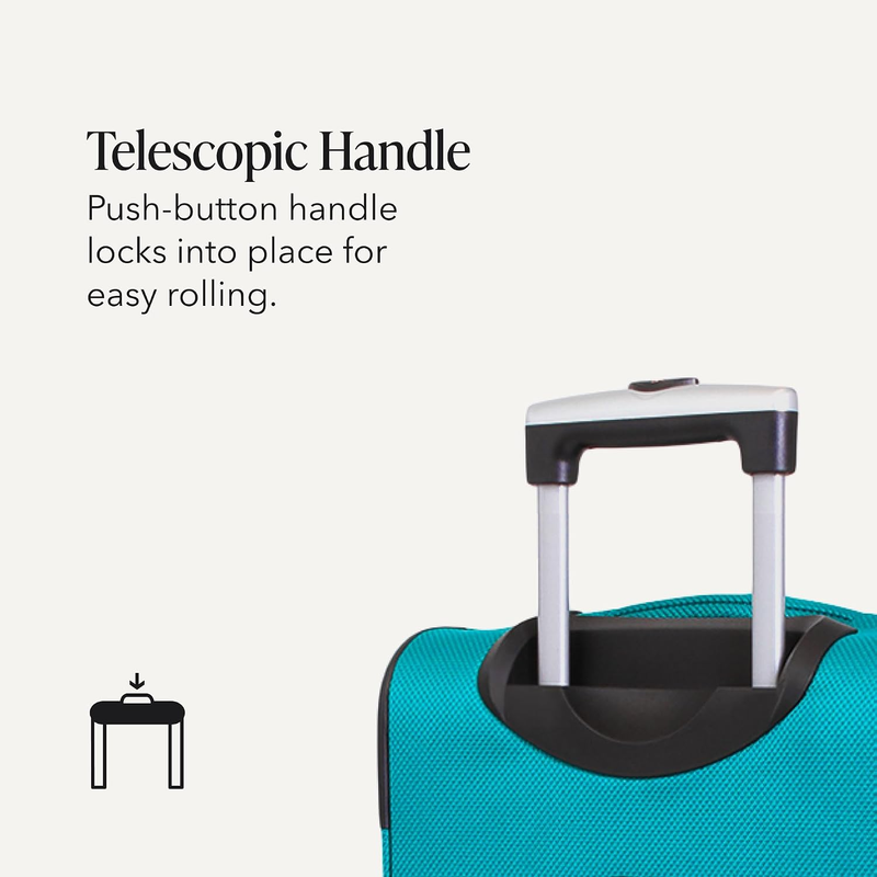 Large Softside Expandable Spinner Luggage Lightweight Travel Suitcase Teal6