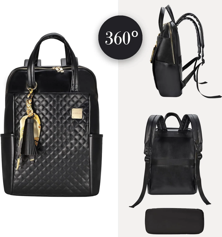 Womens Waterproof Laptop Backpack 14–16 Inch Polyester Black7