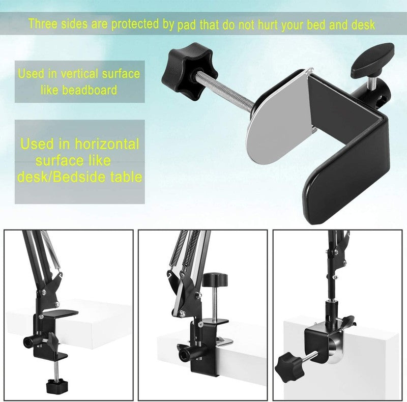 360° Rotating Tablet Stand for Bed   Fits 4.7 12.9" Devices, Aluminum Arm4