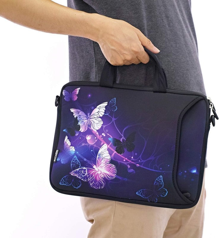 14 15.6 Laptop Sleeve Bag Butterflies Neoprene Carry Case w/ Handle Pocket7