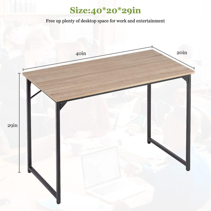 39 Inch Computer Desk,Sturdy Laptop Table for Home Office for Adults, Nature6