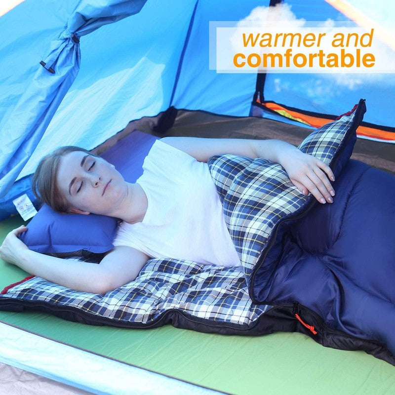 Cotton Flannel Sleeping Bag for Camping Backpacking,4 Season Adults Cold Weather3