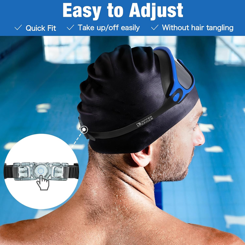 Adult Swimming Goggles 2 Pack Anti Fog UV Wide View Clear Lens4