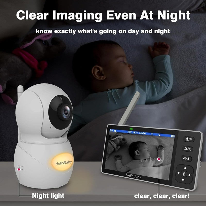 720P HD Baby Monitor with Camera, Audio, Night Light & 1000Ft Range5
