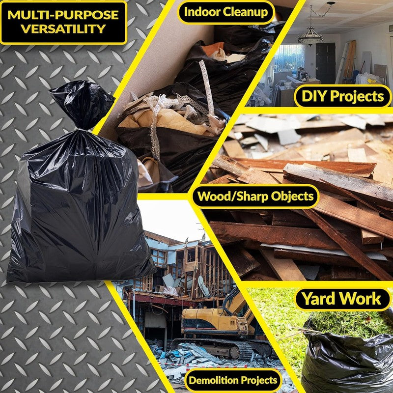 Contractor Garbage Bags 55 Gallon | 20 Trash Bags | Heavy Duty, Black Contractor4