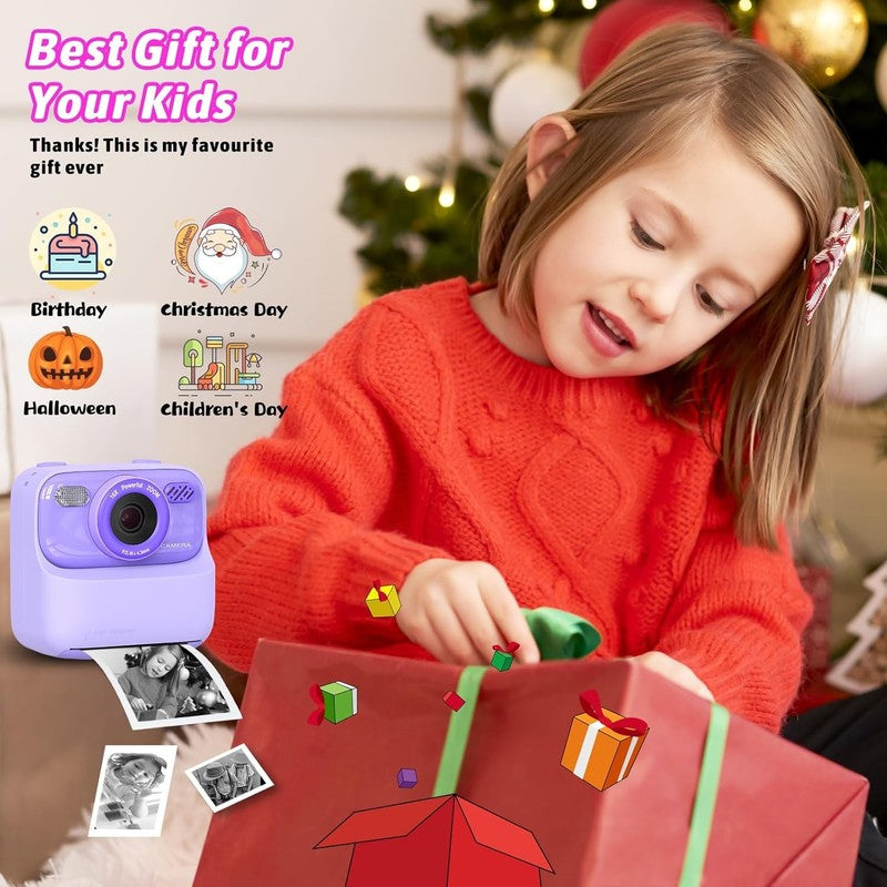 Kids 1080P HD Dual-Lens Instant Camera with Print Paper & 32G Card5
