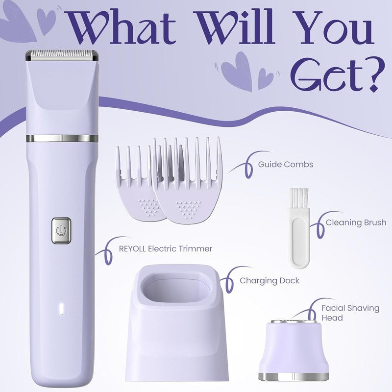 Women's Electric Razor - Wet/Dry Shaver for Legs & Face, No Cuts, Purple7