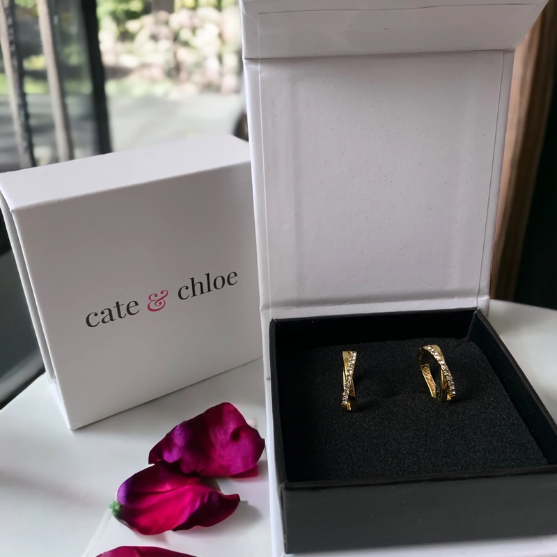 Amaya 18K Yellow Gold Plated 16Mm Hoop Earrings with Crystals Gift for Women6
