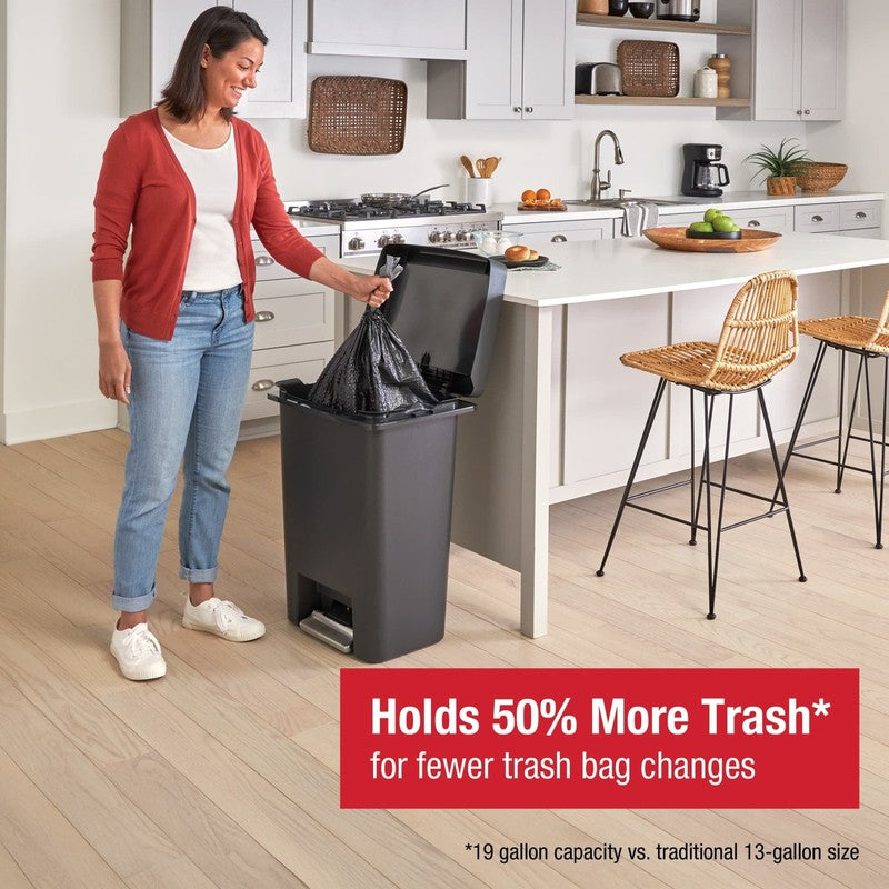 19-Gallon Kitchen Trash Can – Dual Compartment Plastic Garbage1