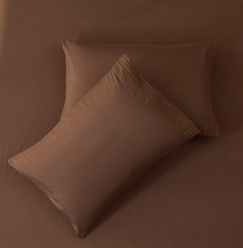 Super Soft 1800 Thread Count Microfiber Queen Sheets   4 Piece, Brown3
