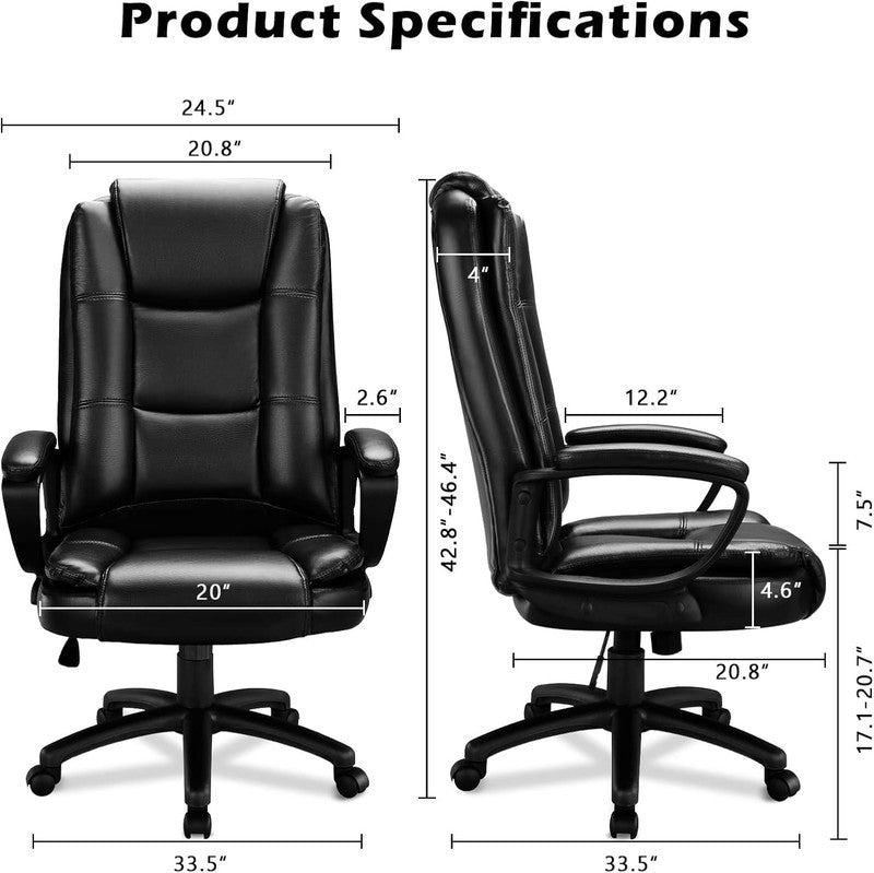 Big and Tall Home Office Computer Chair for Adults, High Back Desk Chair for Hea3