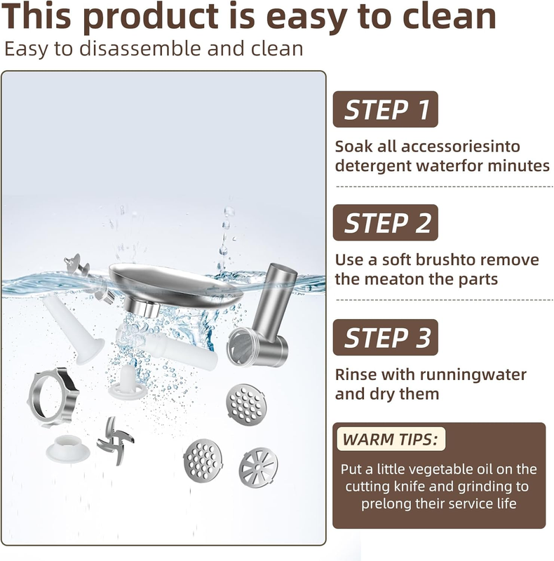 Electric Meat Grinder，350W(2800W Max) Sausage Stuffer Maker with Sausage Stuffer8