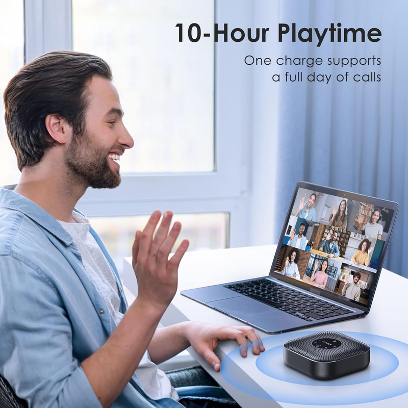 Conference Speakerphone M0 Plus, 4 AI Mics 360° Voice Pickup, Noise Reduction, U5
