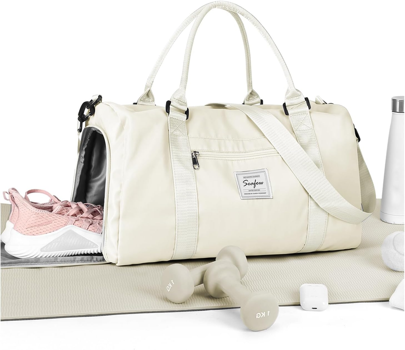 Gym Bag Unisex Shoe Compartment Wet Pocket Travel Duffel Tote Carry On Yoga Swim10