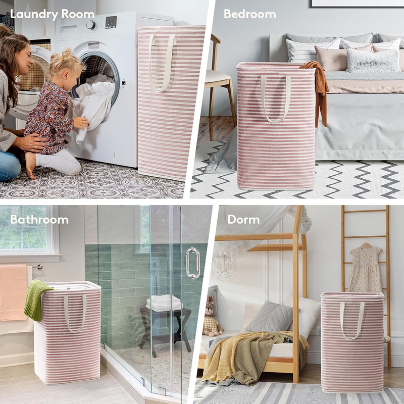 2 Pack 80L Laundry Basket Collapsible Clothes Waterproof Freestanding Reinforced6