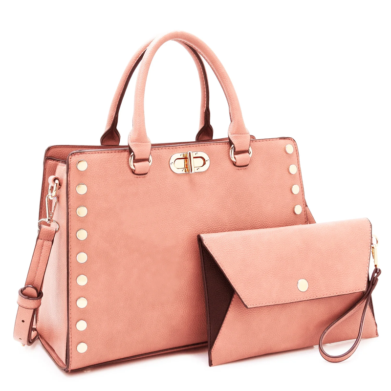 Women Satchel Handbag Shoulder Tote Work Bag with Matching Wallet8