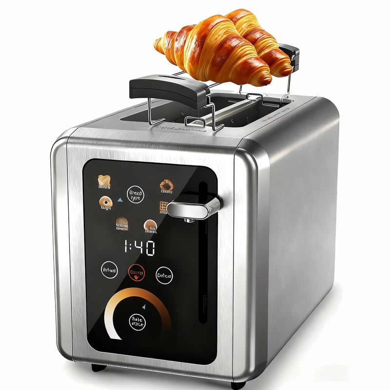Touchscreen 2 Slice Toaster Stainless Steel Wide Slots Bagel Defrost 850W10