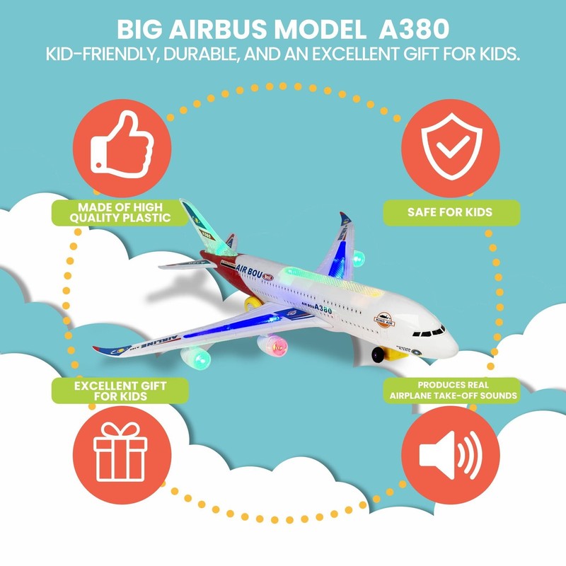 Airplane Toys for Kids, Bump and Go Action, Toddler Toy Plane with LED Flashing 5
