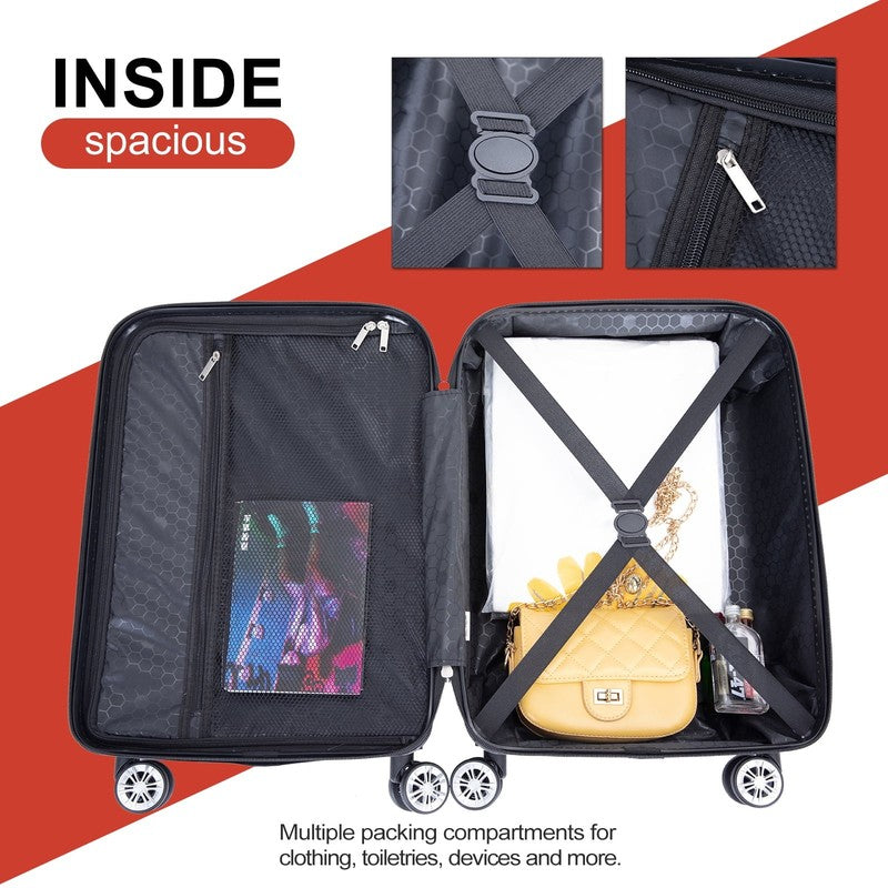 4 Piece Hardside Luggage Set with Spinner Wheels   Dark Orange Suitcases6