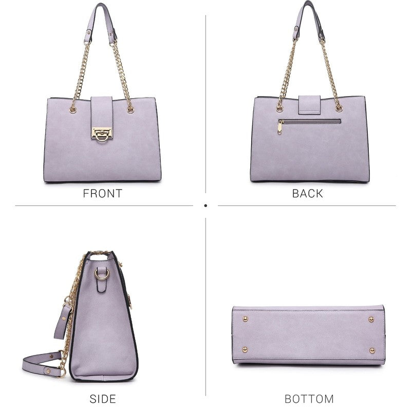 Women Hobo Bag Vegan Leather Tote Chain Shoulder Satchel Bag with Clutch5