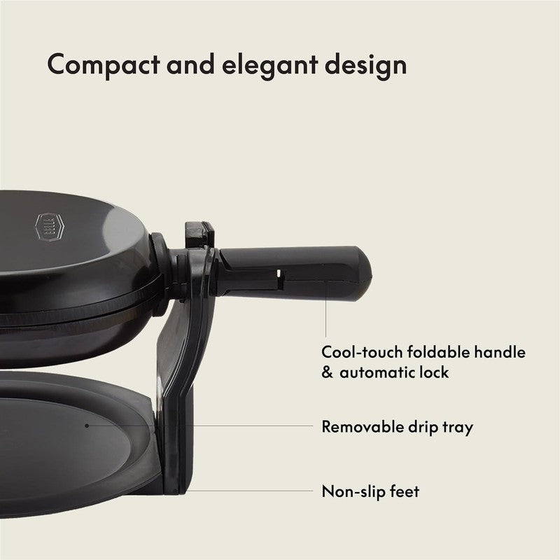 Classic Rotating Belgian Waffle Maker Nonstick Pro Black with Drip Tray2