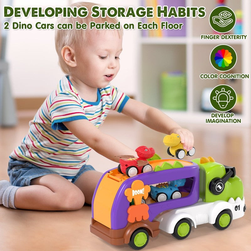 Toddler Toys for Boys 2 3 4 5+ Years Old, Dinosaur Toy Cars with Lights & Sounds5