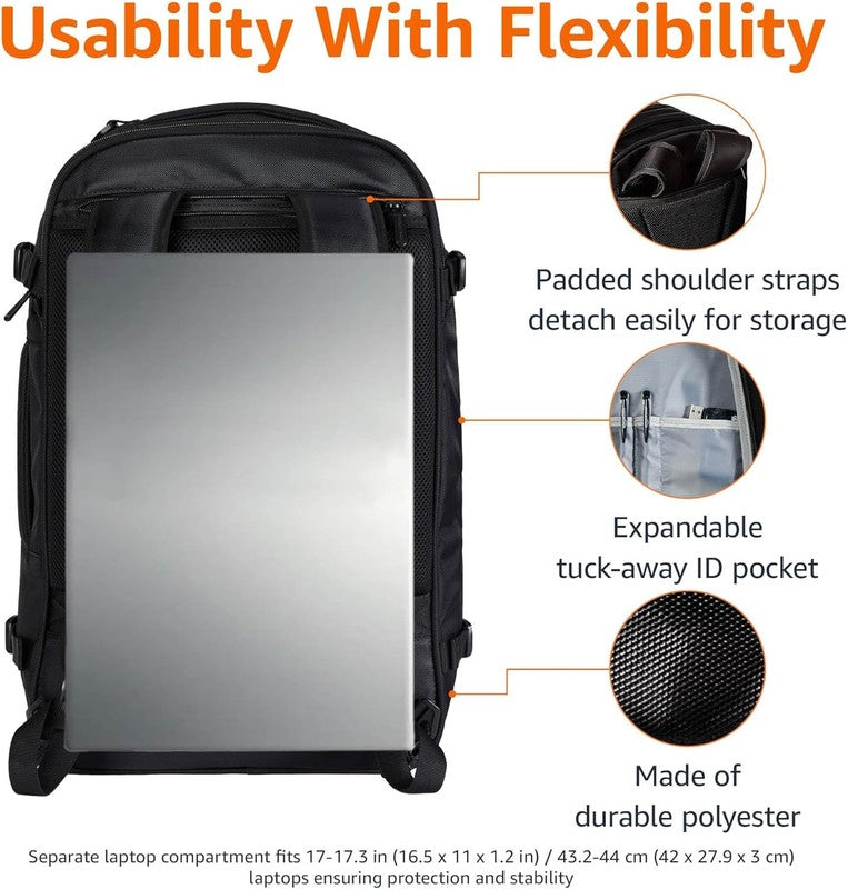 Travel Backpack, Carry on Backpack, with Laptop Compartment, 40L Capacity, Expan1