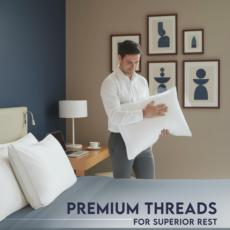Queen Bed Pillows Set of 2 Down Alternative Soft Cooling Hotel Quality5