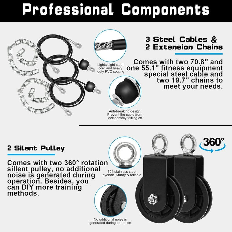 Upgraded Weight Cable Pulley System for Home Gym - LAT, Biceps & Tricep Workouts5