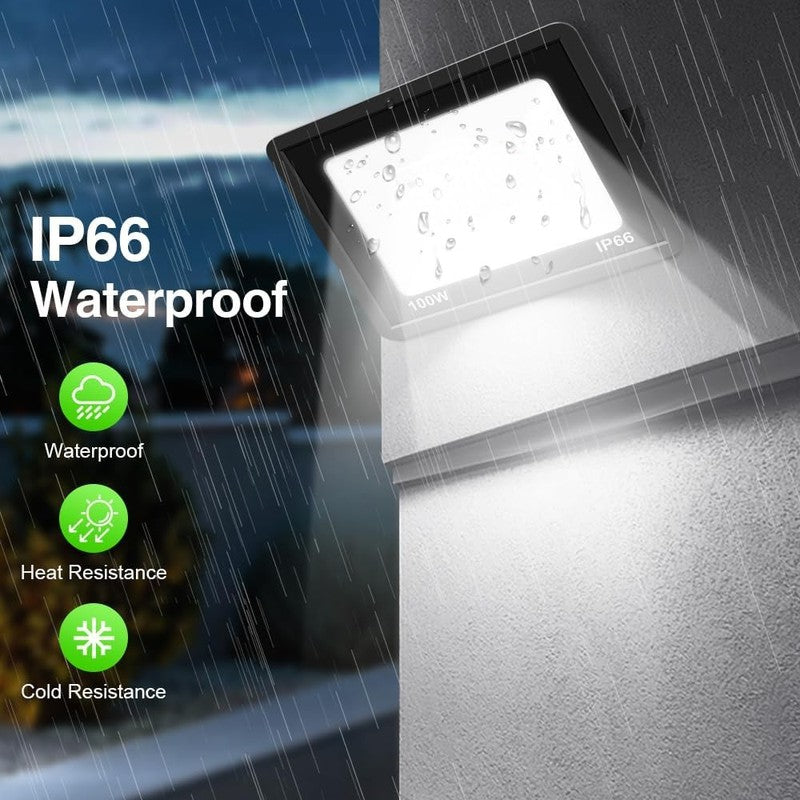 2 Pack 100W RGB LED Flood Lights, 12000LM Color Changing Smart Floodlight with R4