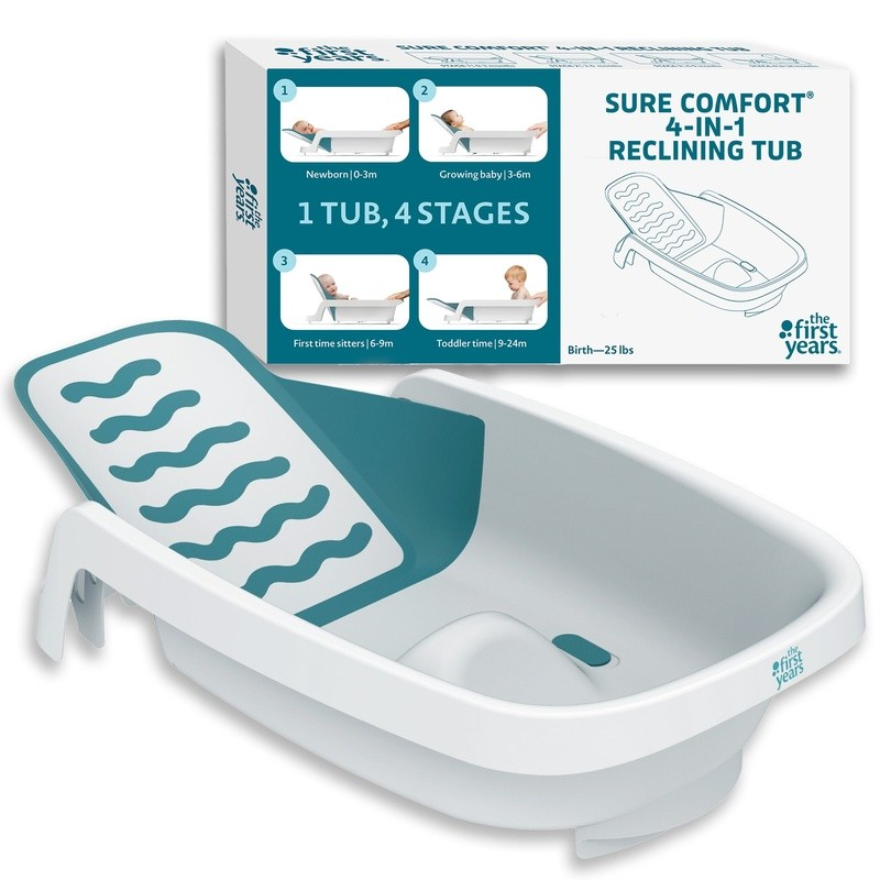 Adjustable 4-In-1 Infant Baby Bathtub Reclining Wash Seat Newborn to Toddler1
