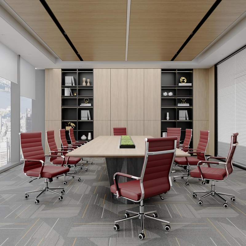 Red Executive Office Chair Ergonomic Leather Swivel Adjustable Desk1