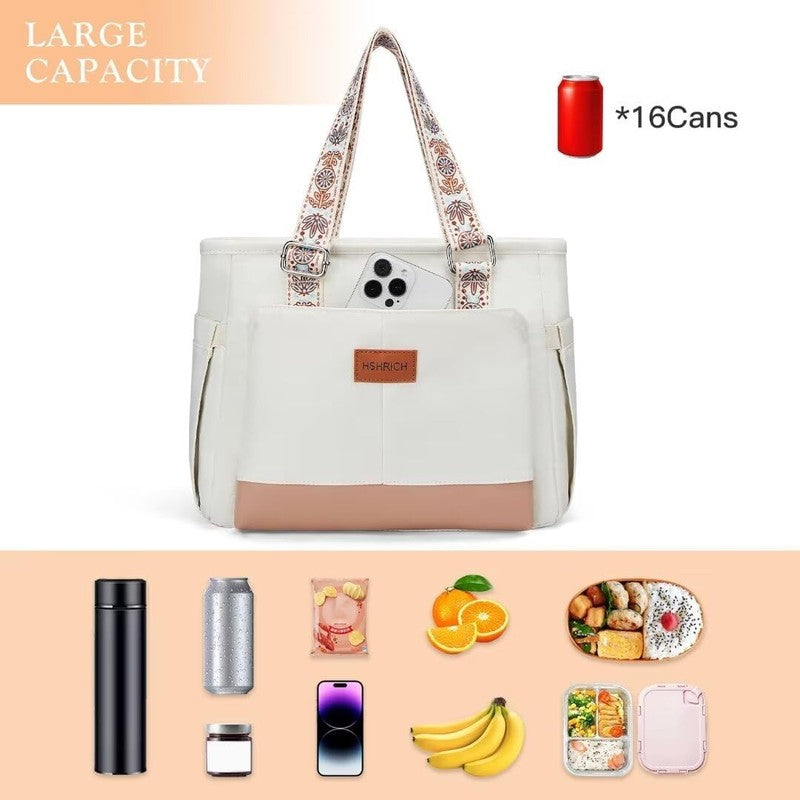 Lunch Bag for Women Leakproof Insulated Large Lunch Tote Cooler Adults White2