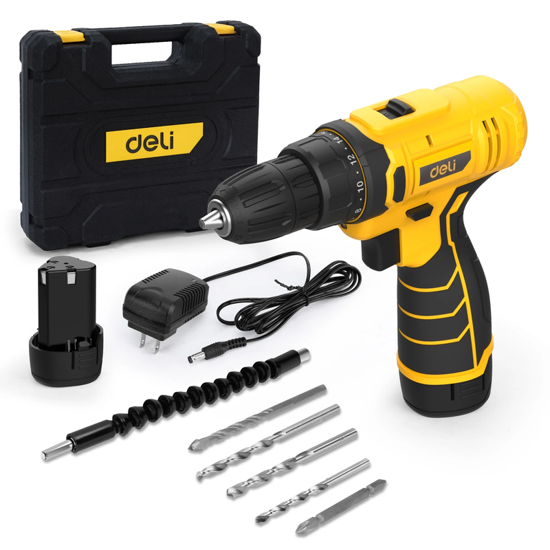 12V Max Cordless Drill Driver Kit Electric Screwdriver 2Ah Battery w/ Toolbox0