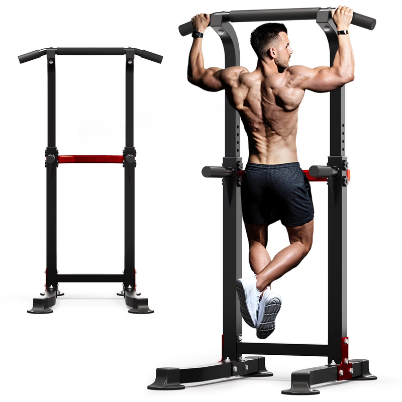 Pull up Bar Dip Station Power Tower Home Gym Equipment 300 Lb Load Steel0