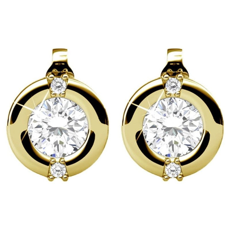 Zara 18K Yellow Gold Plated Stud Earrings with Crystals Gift for Women6