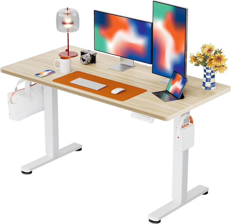 Electric Standing Desk 48x24 Adjustable Sit Stand Computer Desk Natural10