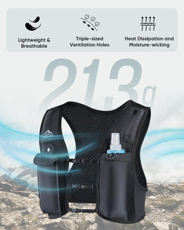 Running Hydration Vest 500ml Flask Adjustable Reflective Marathon Pack5
