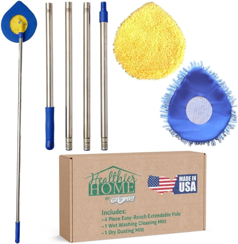 CHOMP Extendable Wall Cleaner & Mop - 5-Minute Ceiling & Baseboard Duster9
