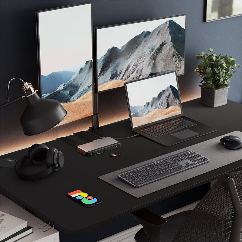 40"×24" Electric Height Adjustable Standing Desk T Shaped Metal Black5