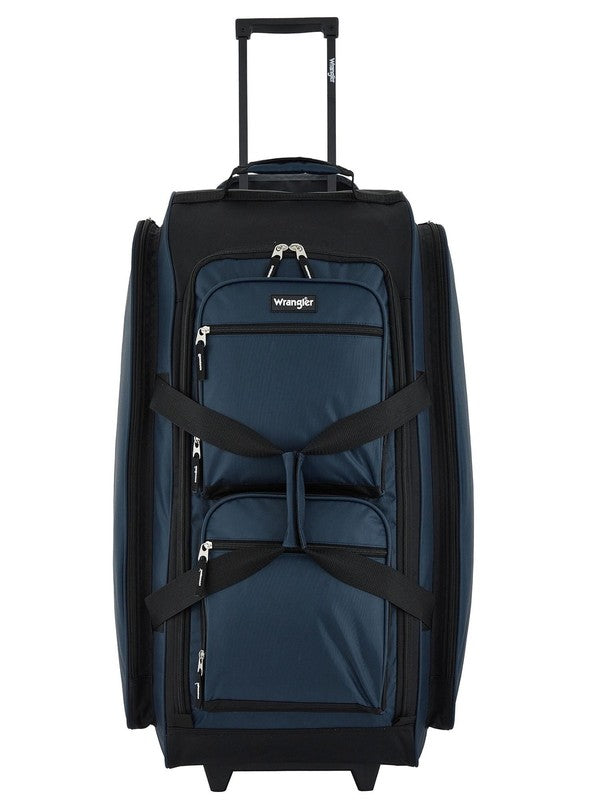 30" Rolling Duffel Bag – Large Checked Travel Luggage with Multi-Pockets, Blue1
