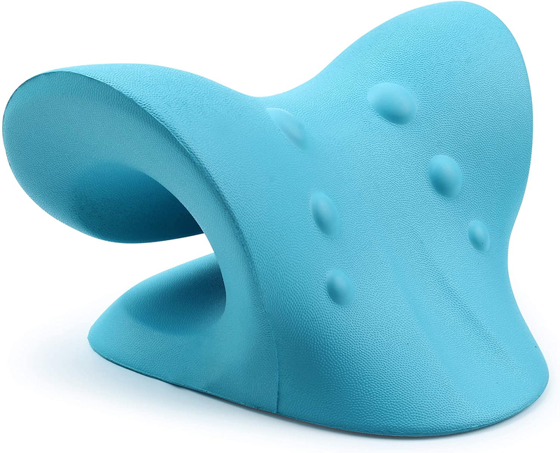 Neck Shoulder Relaxer Cervical Traction Device TMJ Pain Relief Blue4