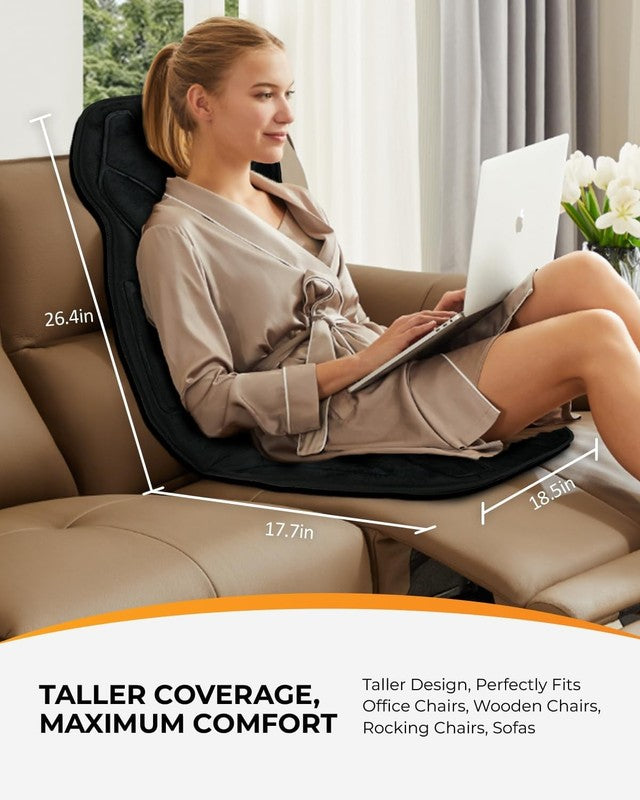 8 Motor Massage Seat Cushion w/ Heat 5 Modes Back Chair Pad Home Office4
