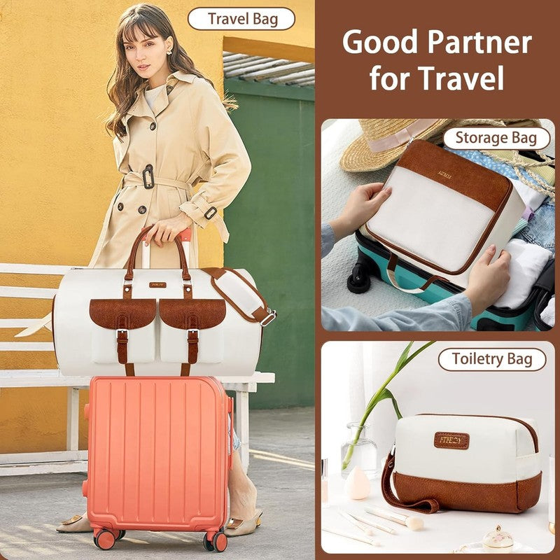 Garment Duffle Bag Travel Convertible Carry On Weekender w/ Shoe Pouch 3Pcs1