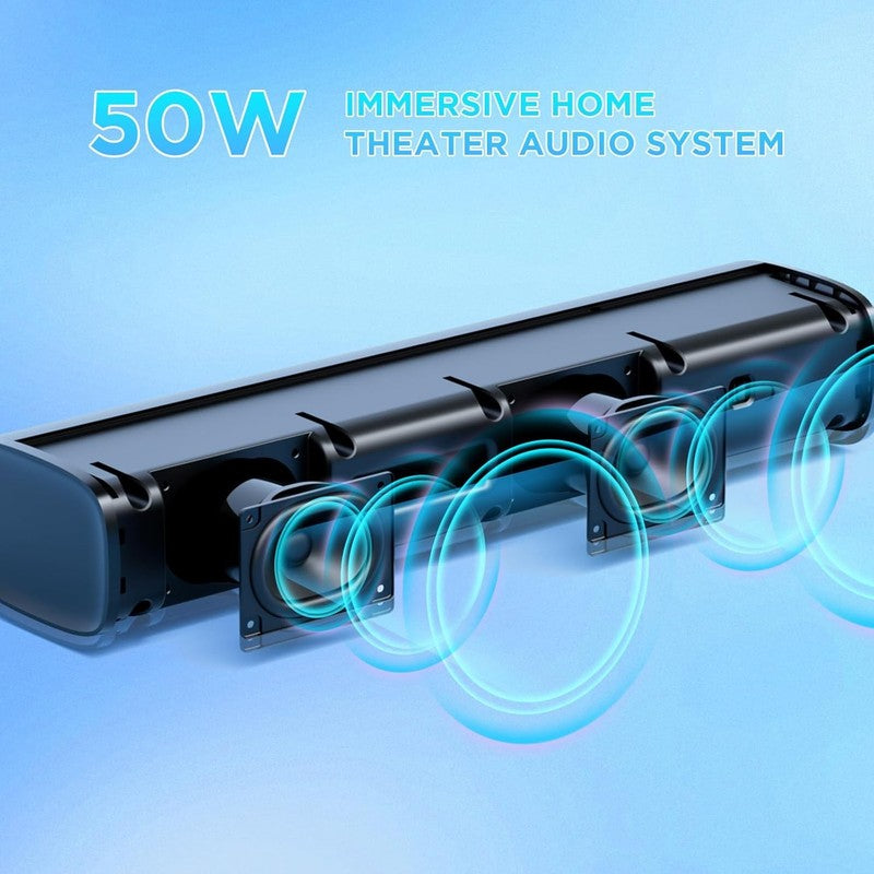 50W Bluetooth 5.3 Sound Bar for TV 17" Speaker ARC Optical AUX Home Theater1