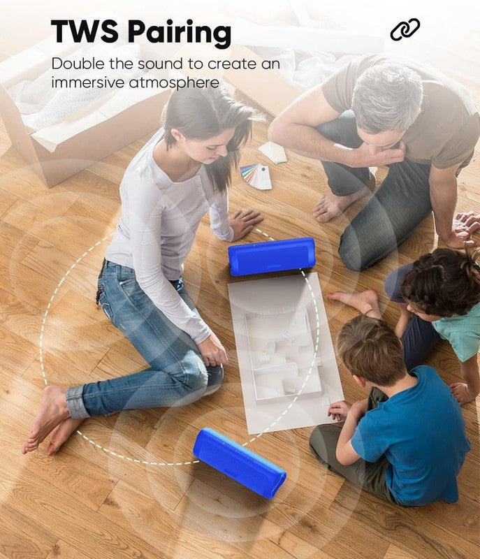 Bluetooth Speaker HD Sound, Portable, IPX5 Waterproof, 20H Playtime, TWS, Blue4