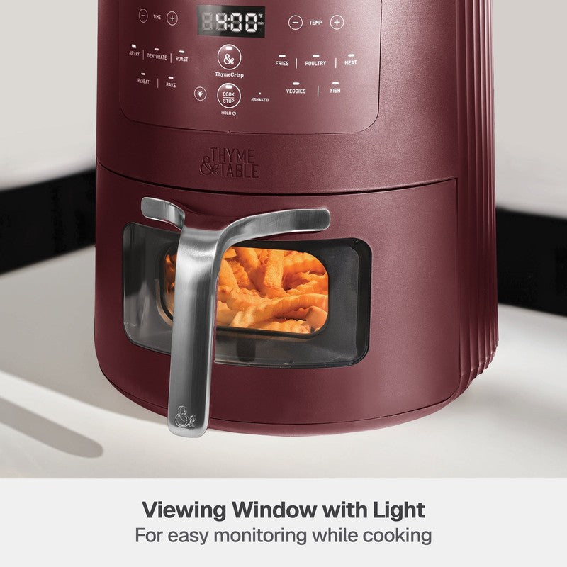 6QT Air Fryer with Thymecrisp Ceramic Nonstick Basket Cabernet Red8
