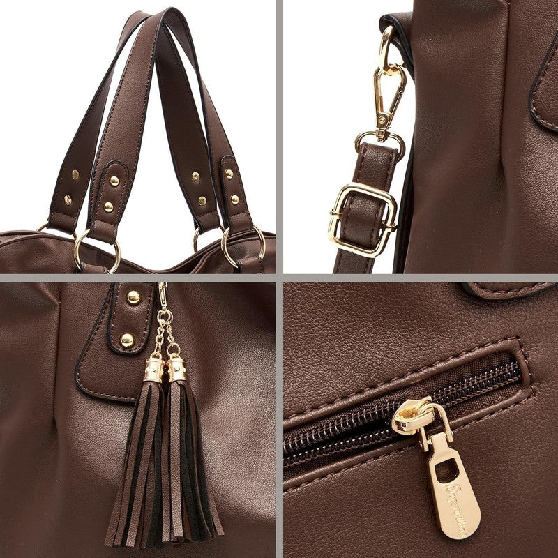 Women Fashion Handbag Set 4PCS Shoulder Bag Satchel Hobo Tote Purse3