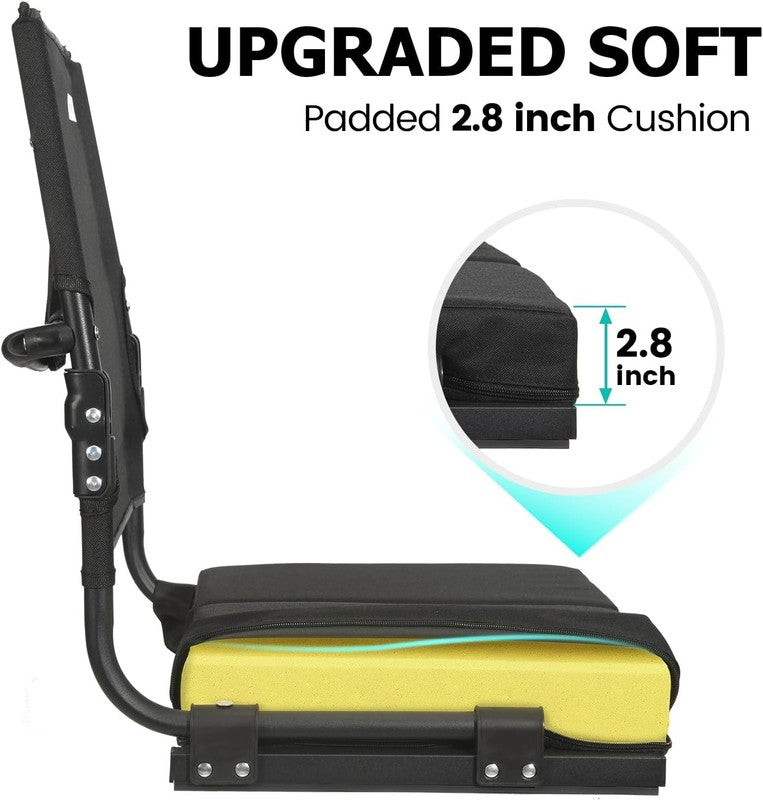 Portable Stadium Seat w/ Back Support Wide Padded Folding Chair Black2